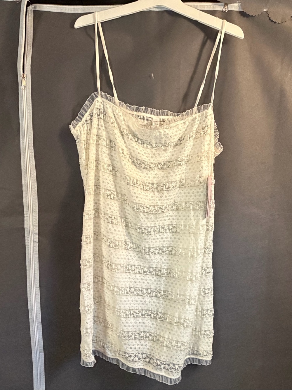 wild fable Ivory Lace Midi Slip Dress